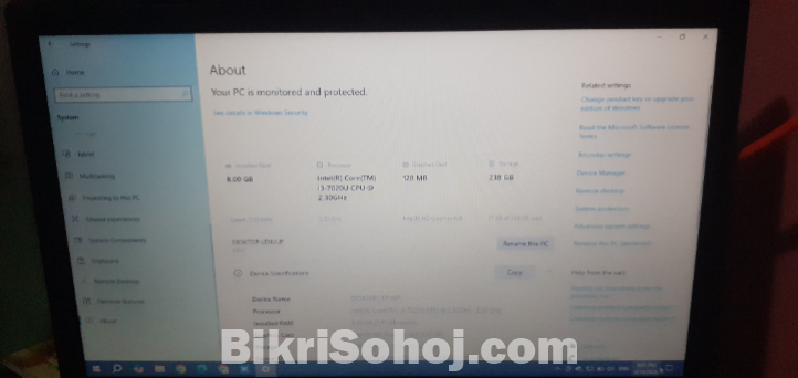 Lenovo i3 7gen, 8gb ram, 256 gb nvme ssd
